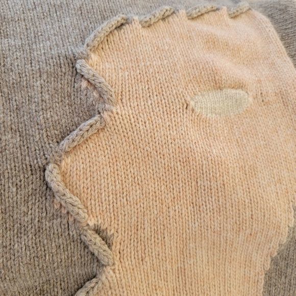 MONTOTO Lambswool Sweater Button Down Cardigan Pink Taupe Cream Soft size xl - Picture 4 of 5